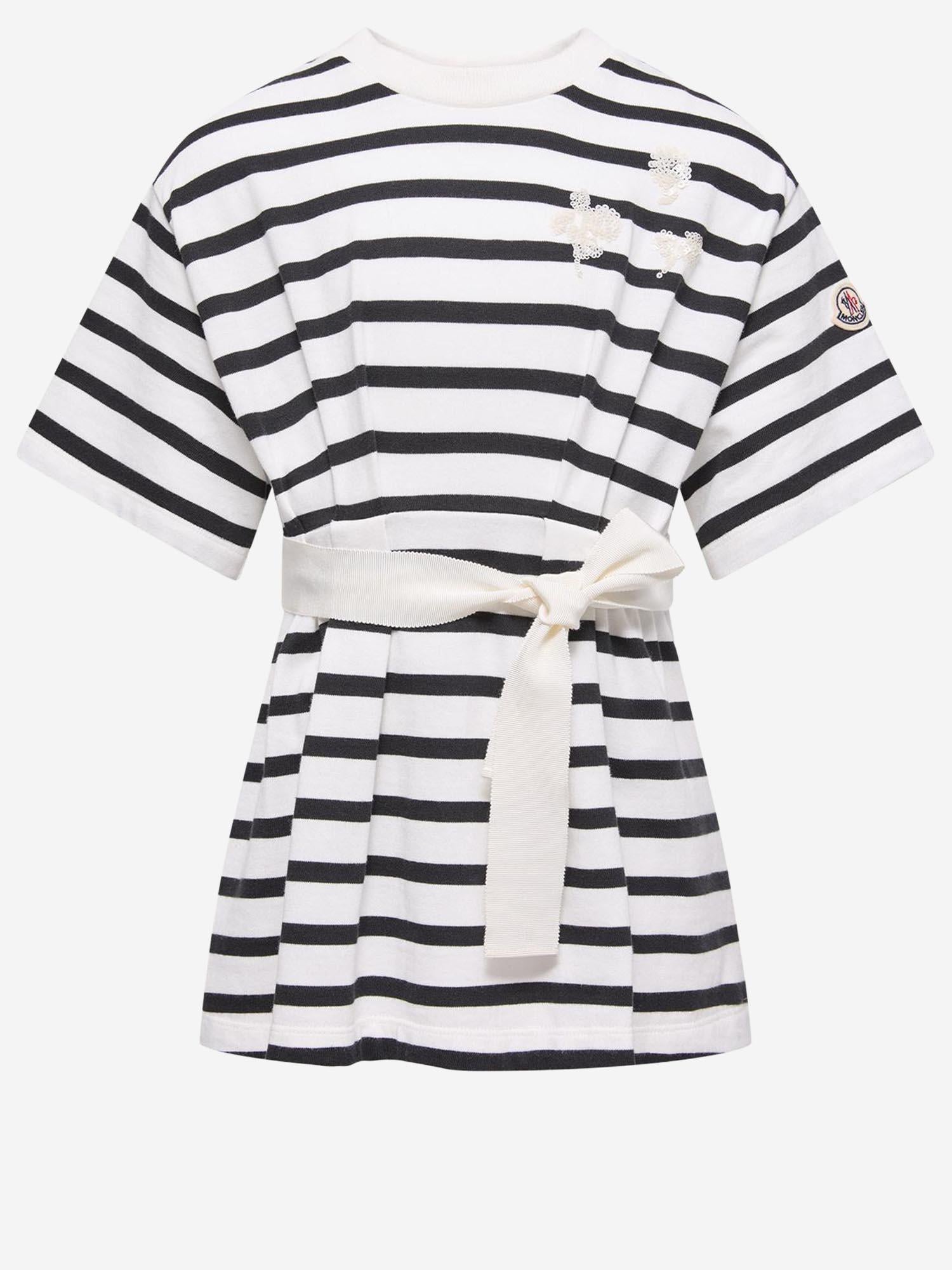 ABITO IN COTONE A RIGHE 8I0001089AXT F07 MONCLER ENFANTS 