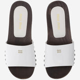 SANDALI IN PELLE CON LOGO 5Z425E 069F0009 MIU MIU 