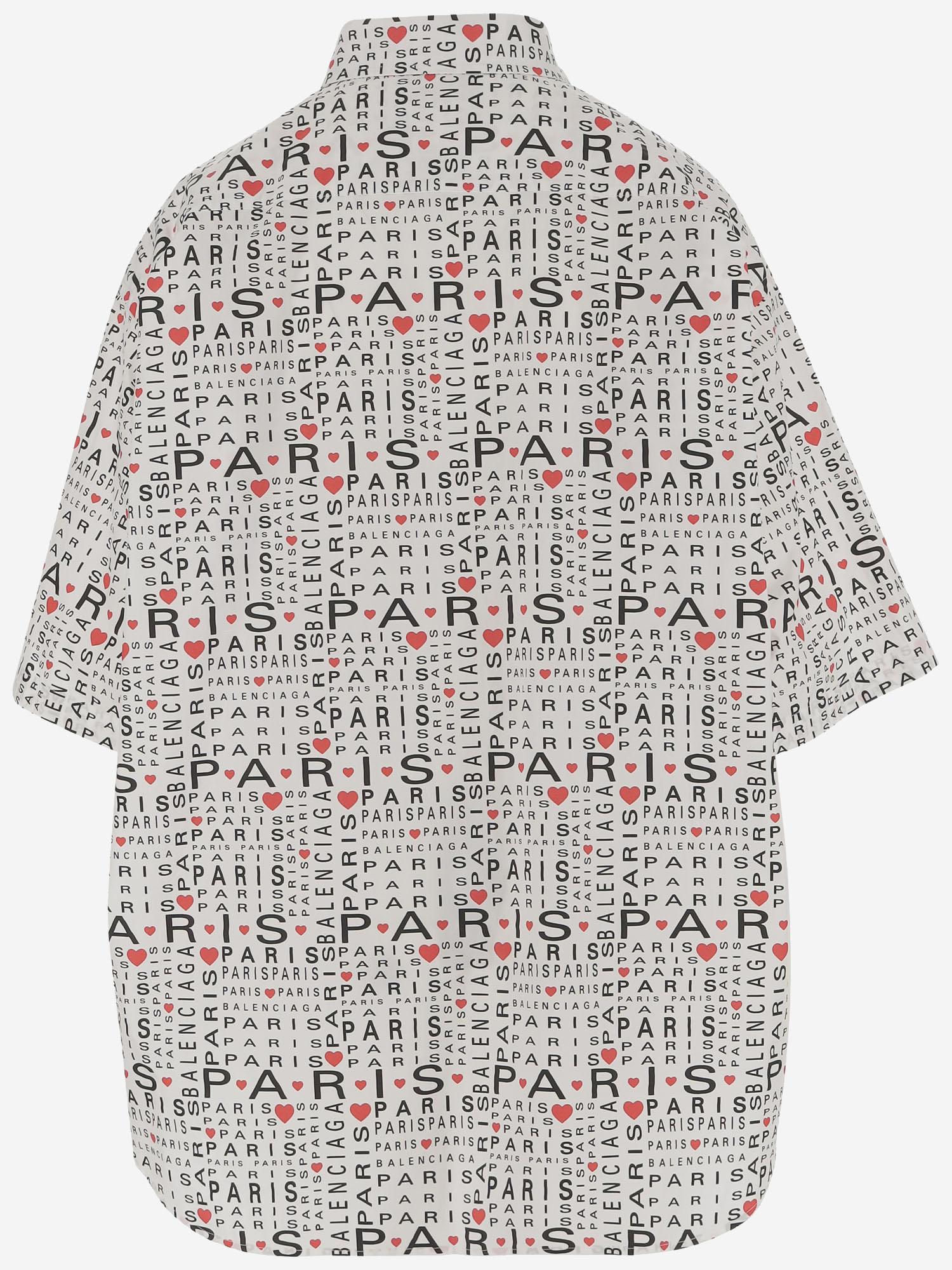 CAMICIA IN COTONE CON MOTIVO I LOVE PARIS 68170 2TRLH79065 BALENCIAGA 