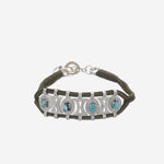 BRACCIALE ARGENTO CON DETTAGLIO GEOMETRICO BLU OLINDA KAKI SILVIA BINI GIOIELLI 