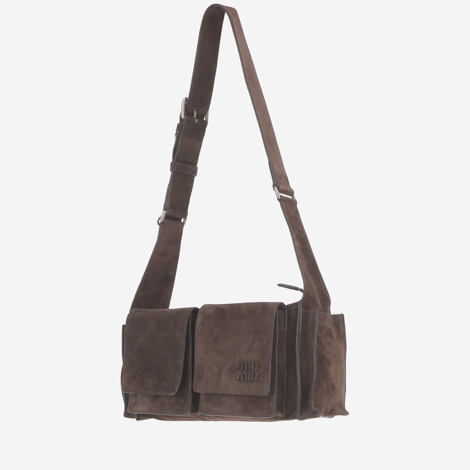 Borsa a tracolla Utilitaire in pelle scamosciata 5BC205 2CSSF0324 MIU MIU 