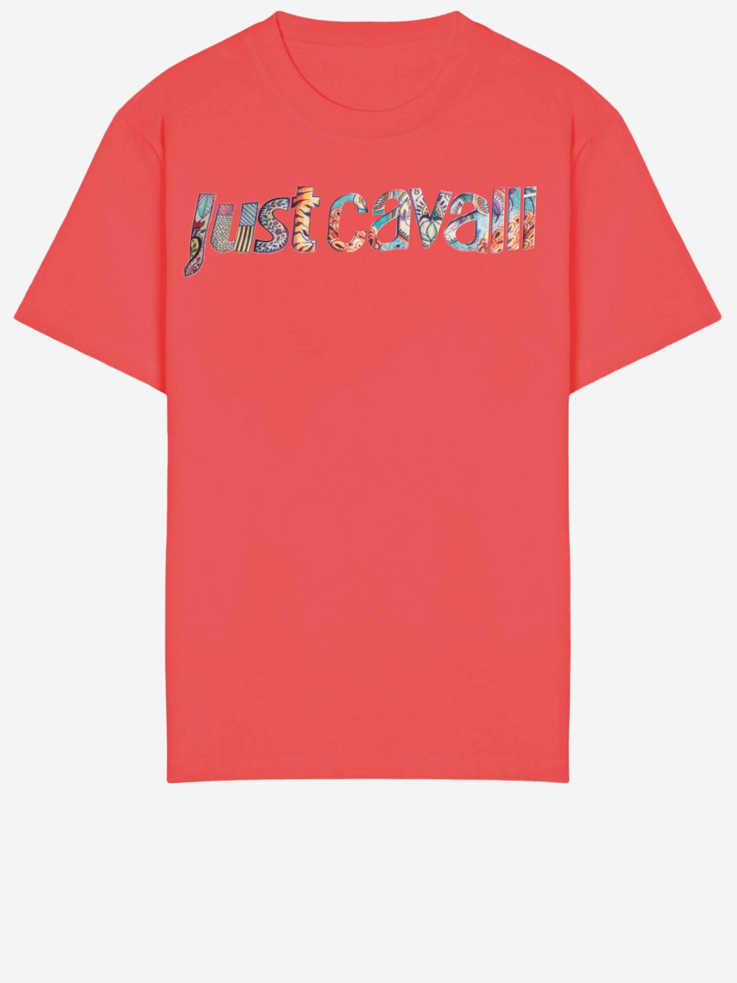 T-SHIRT IN COTONE CON LOGO 80PAHT03 CJ500559 JUST CAVALLI 