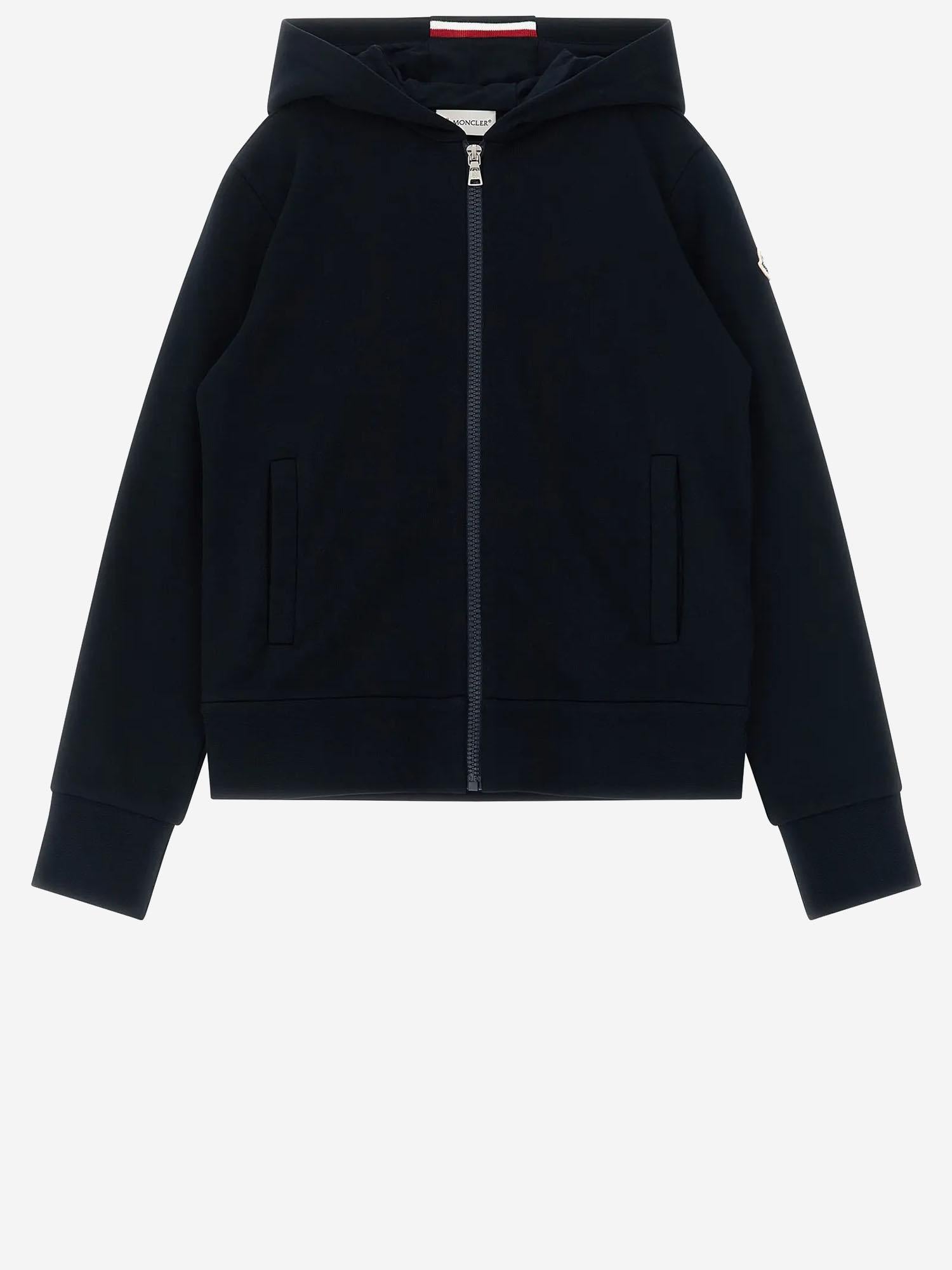 FELPA IN COTONE STRETCH CON ZIP 8G0000189AKM 778 MONCLER ENFANTS 