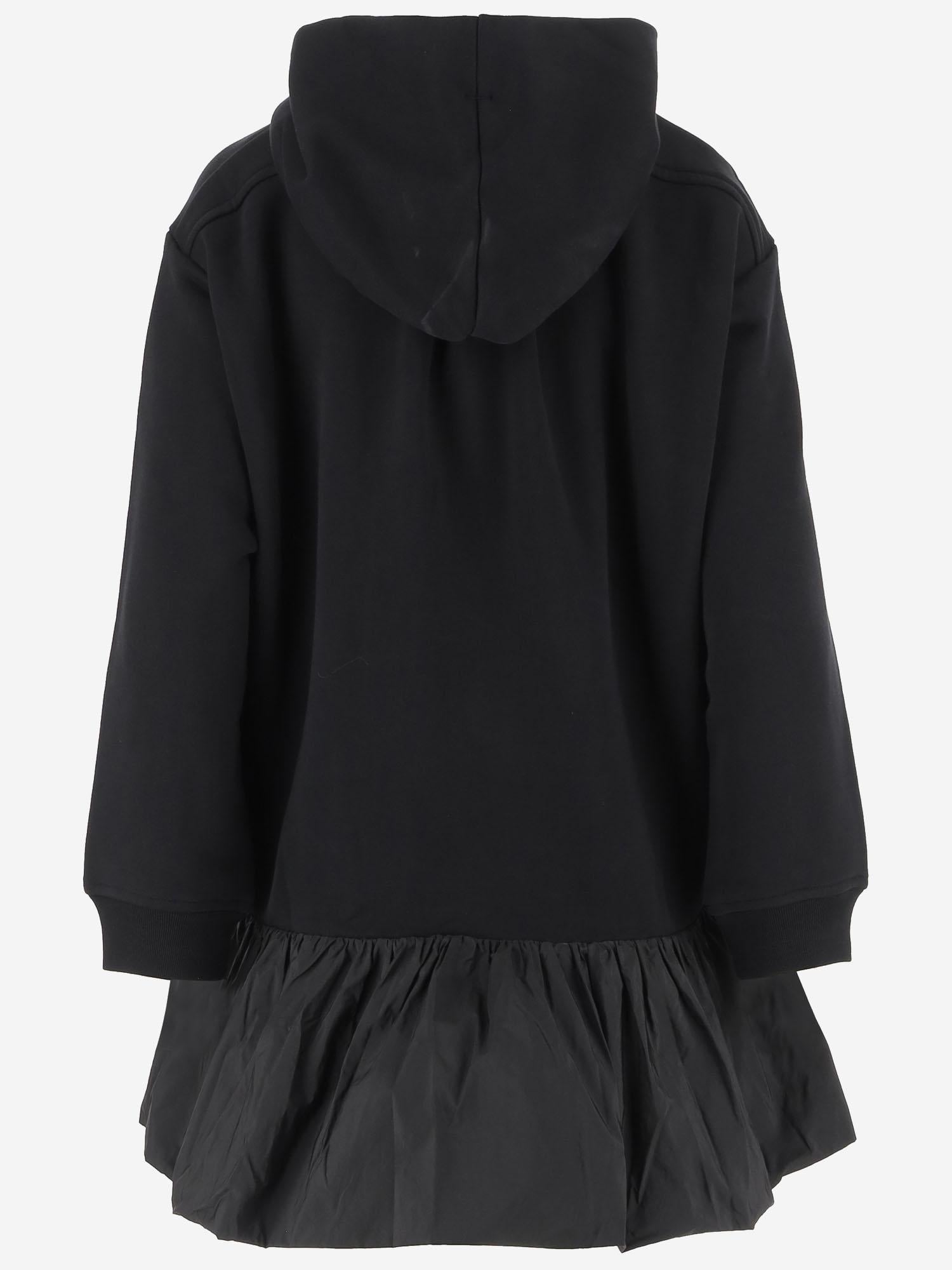 FELPA CON CAPPUCCIO E ROUCHE IN COTONE CON LOGO JE1979995 999B PATOU 