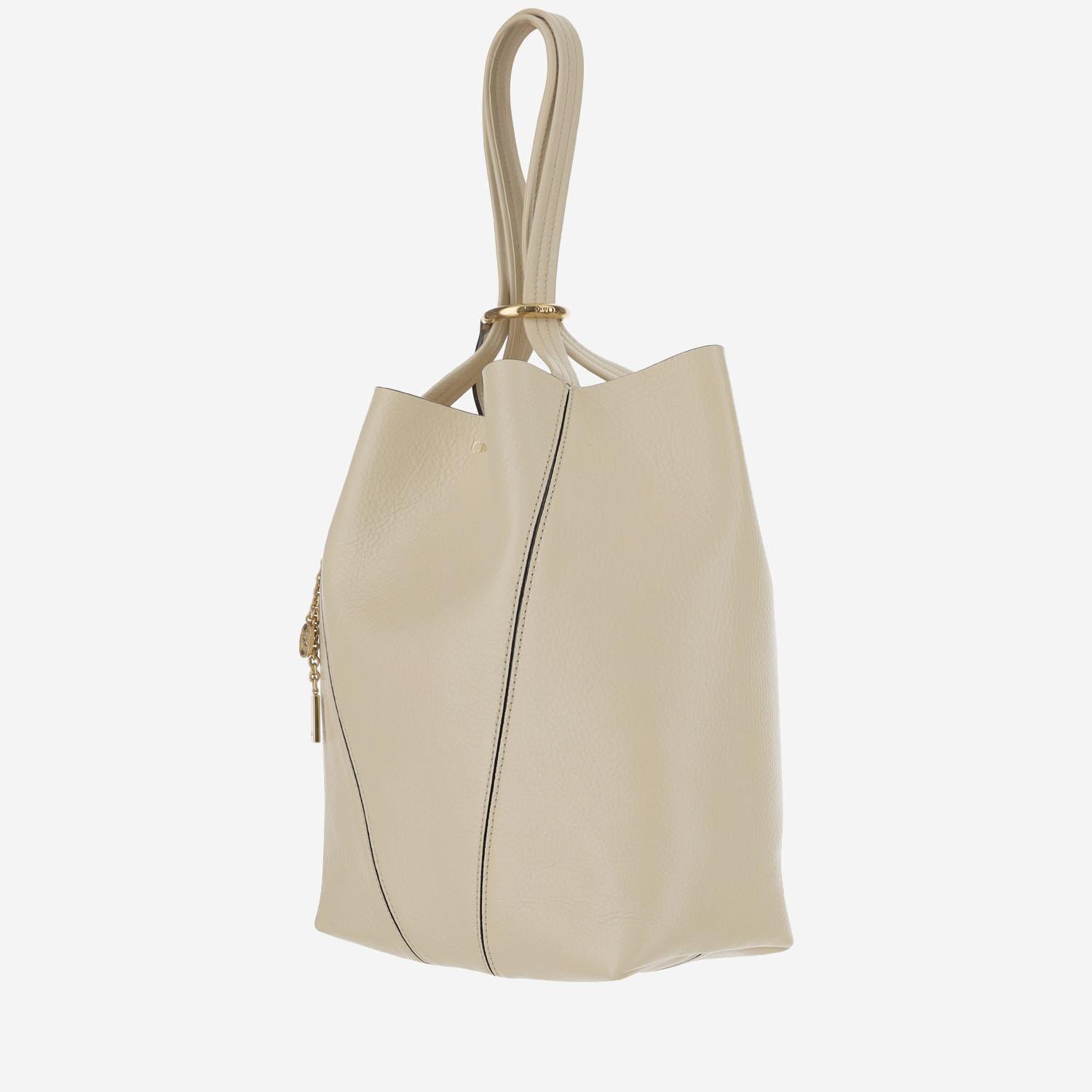 TOTE BAG CHLOÉ SPIN IN PELLE GRANATA<BR/> CHC25SS811N84 24Q CHLOE 