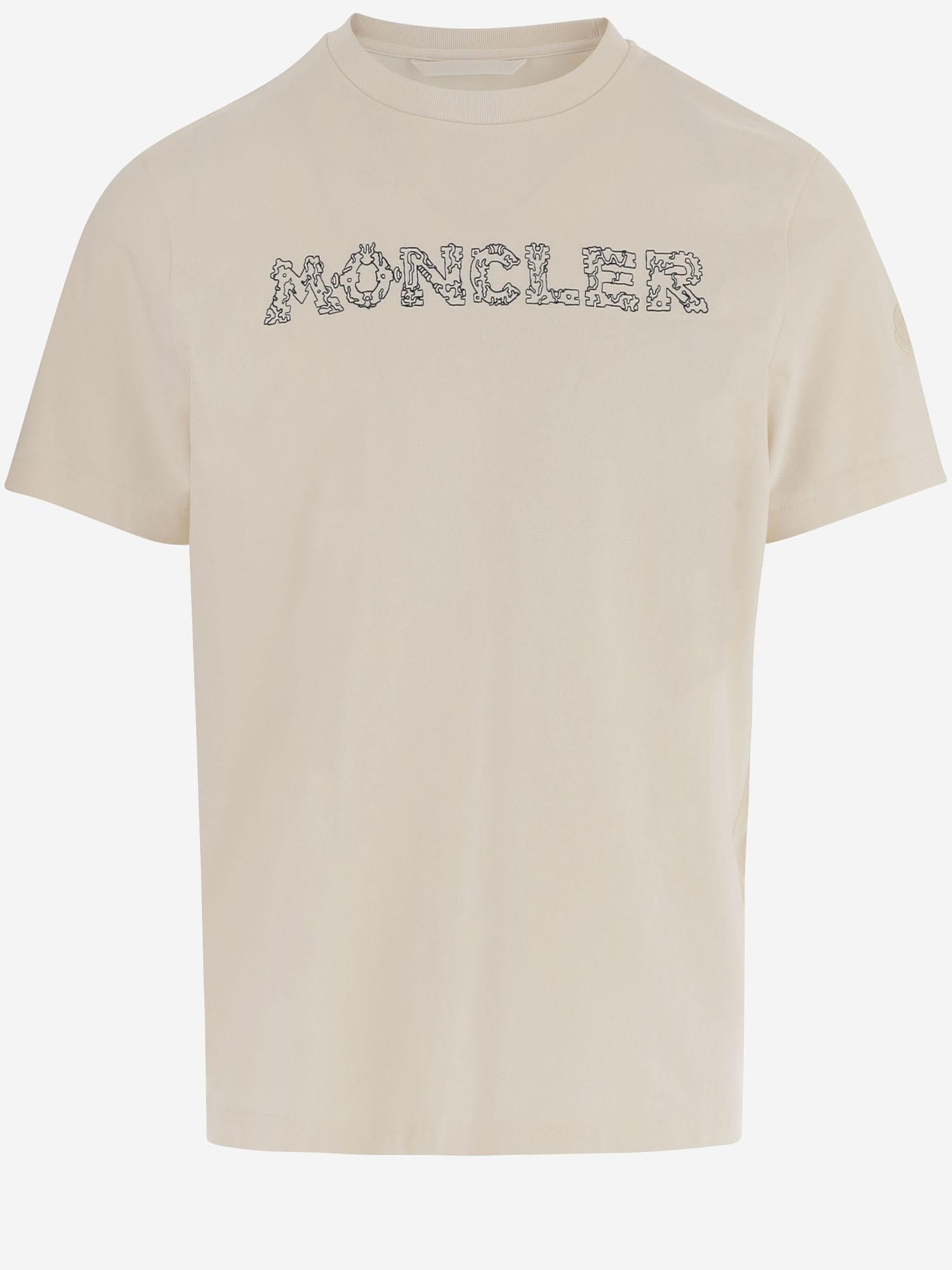 T-SHIRT IN COTONE CON STAMPA LOGO 8C00025 89AUG21L MONCLER 