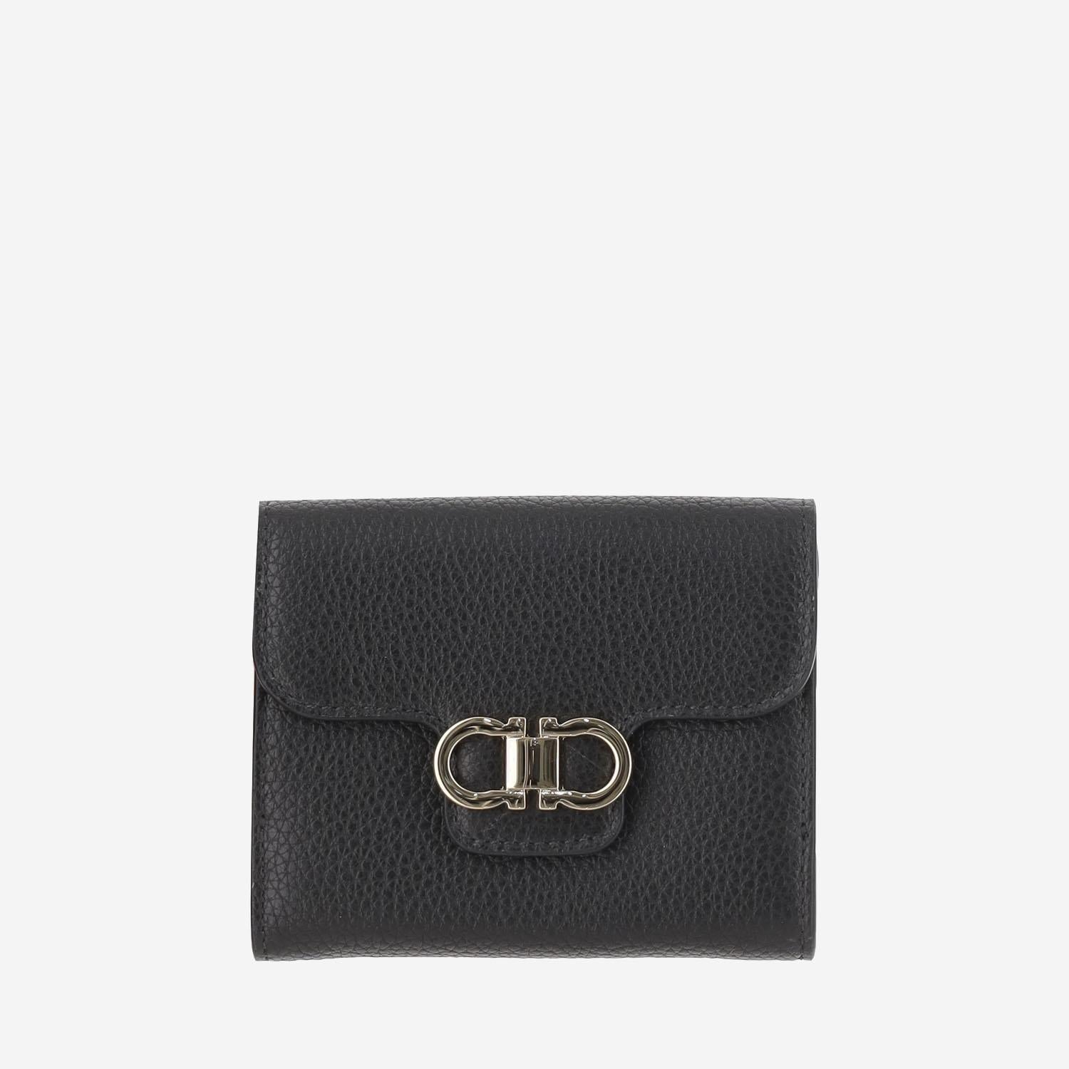 Portafoglio compatto French 220961 002NEROFLAMERED SALVATORE FERRAGAMO 
