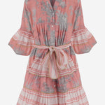 ABITO IN COTONE CON MOTIVO floreale NEWTOILE 04STRAWBERRYGREY PEPS CANNES 