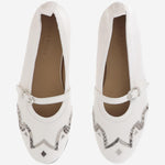 BALLERINE IN PELLE E PITONE SR4913P02 NAPPABIANCO6000PITONEROCCIA SARTORE 