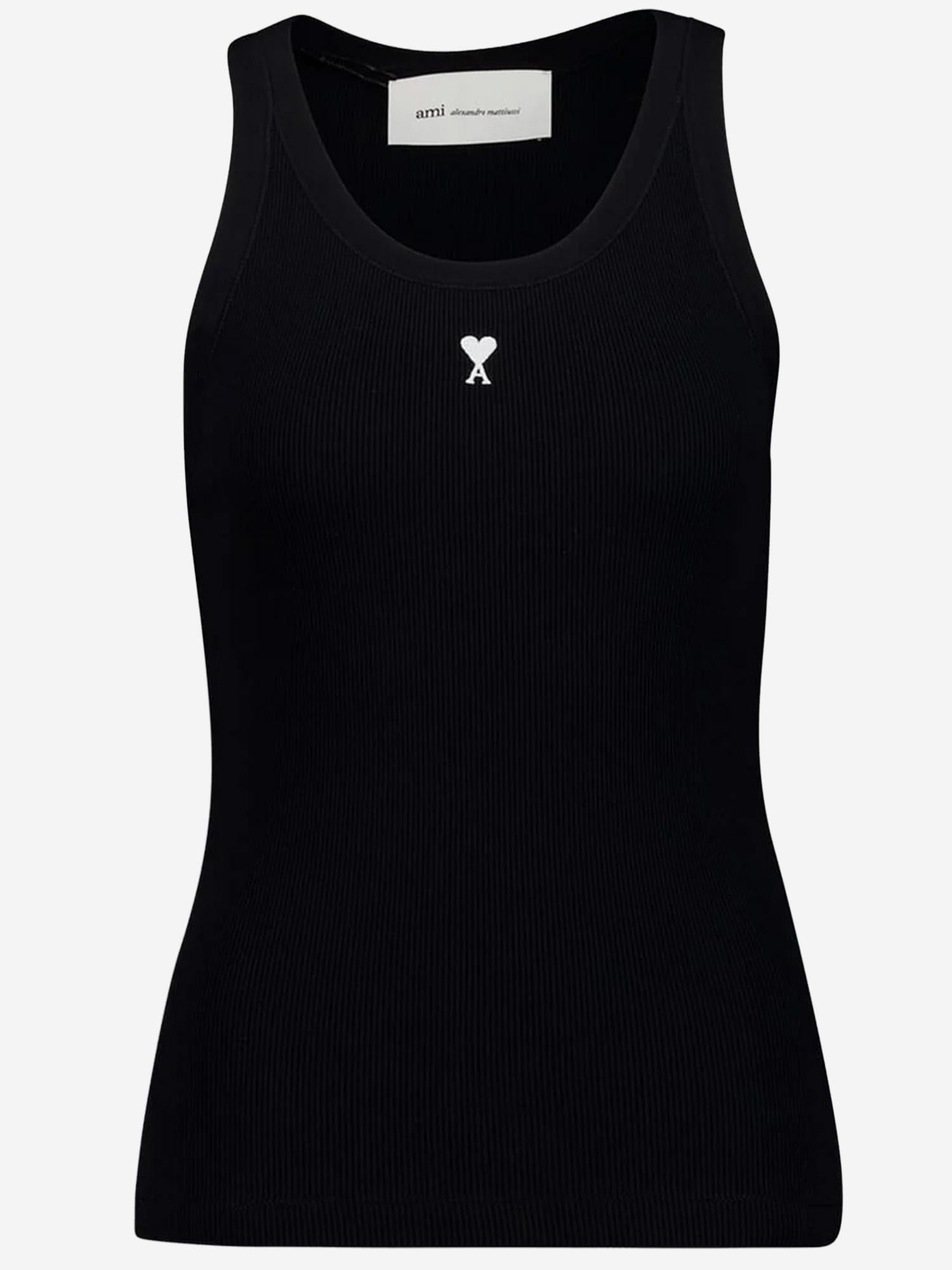 CANOTTA IN COTONE STRETCH CON LOGO FTP811JE0117 045 AMI 