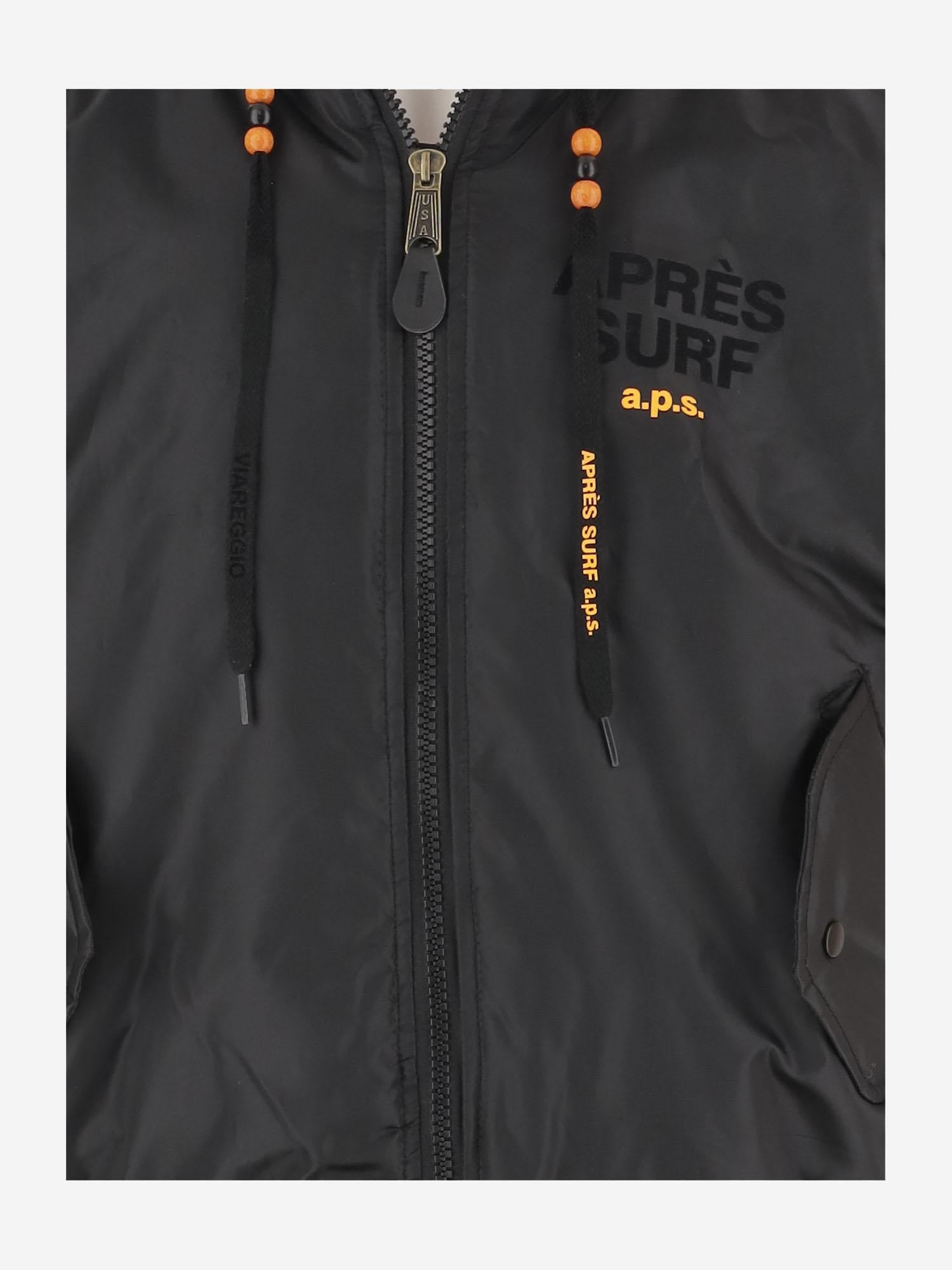 GIUBBOTO SMANICATO con cappuccio in felpa 1033BIGKAUNABOMBER BLACK APRES SURF 