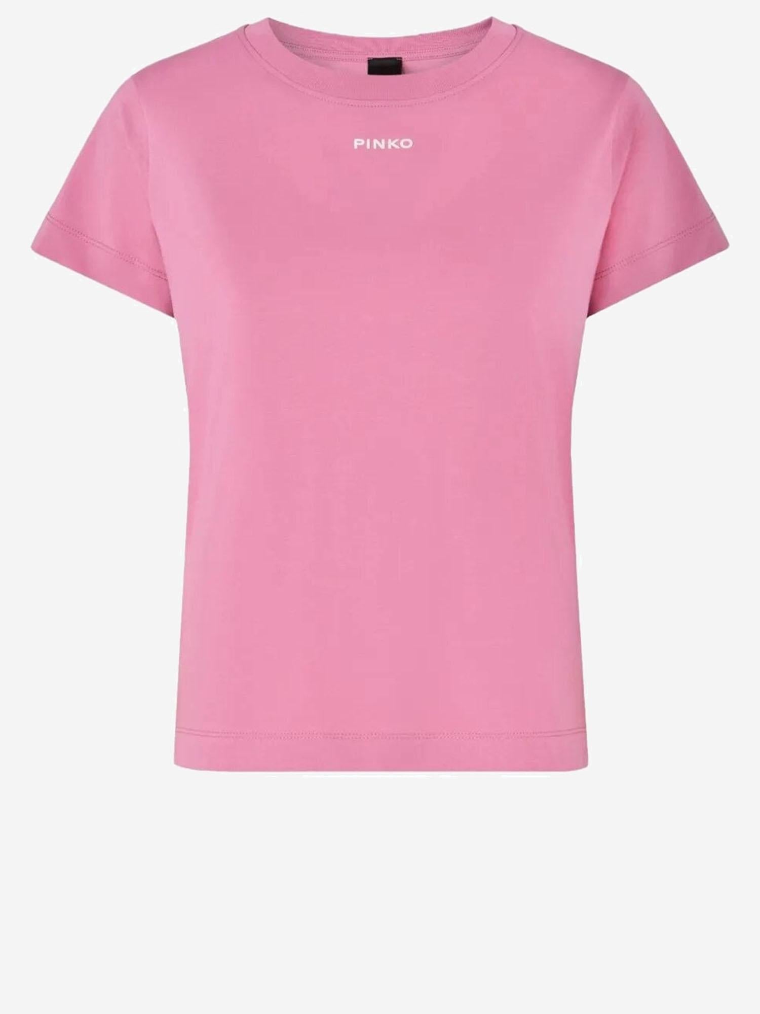 T-SHIRT BASICO IN COTONE CON LOGO 100373 A34FQ48 PINKO 