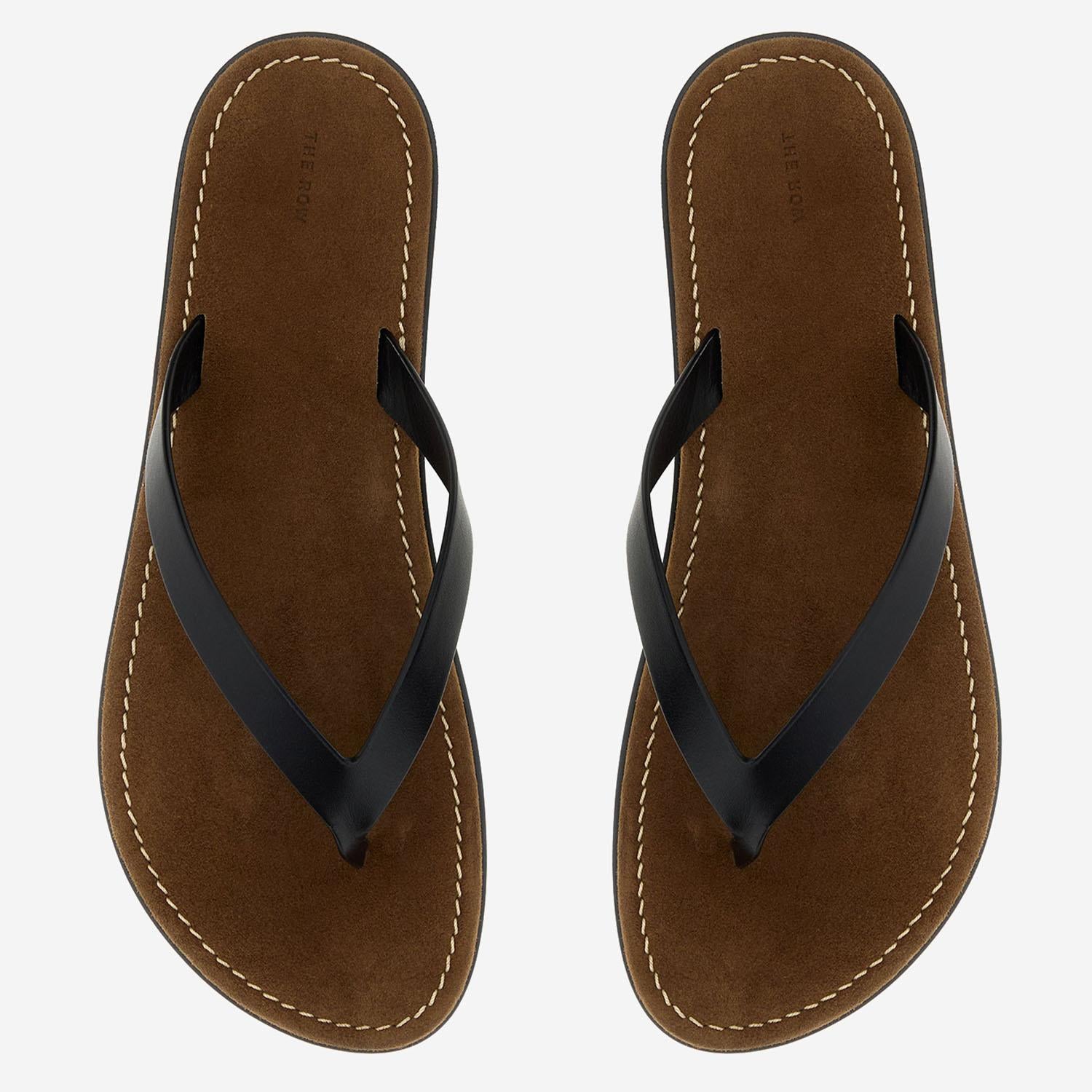 SANDALI INFRADITO IN PELLE F1874L838 BLK THE ROW 