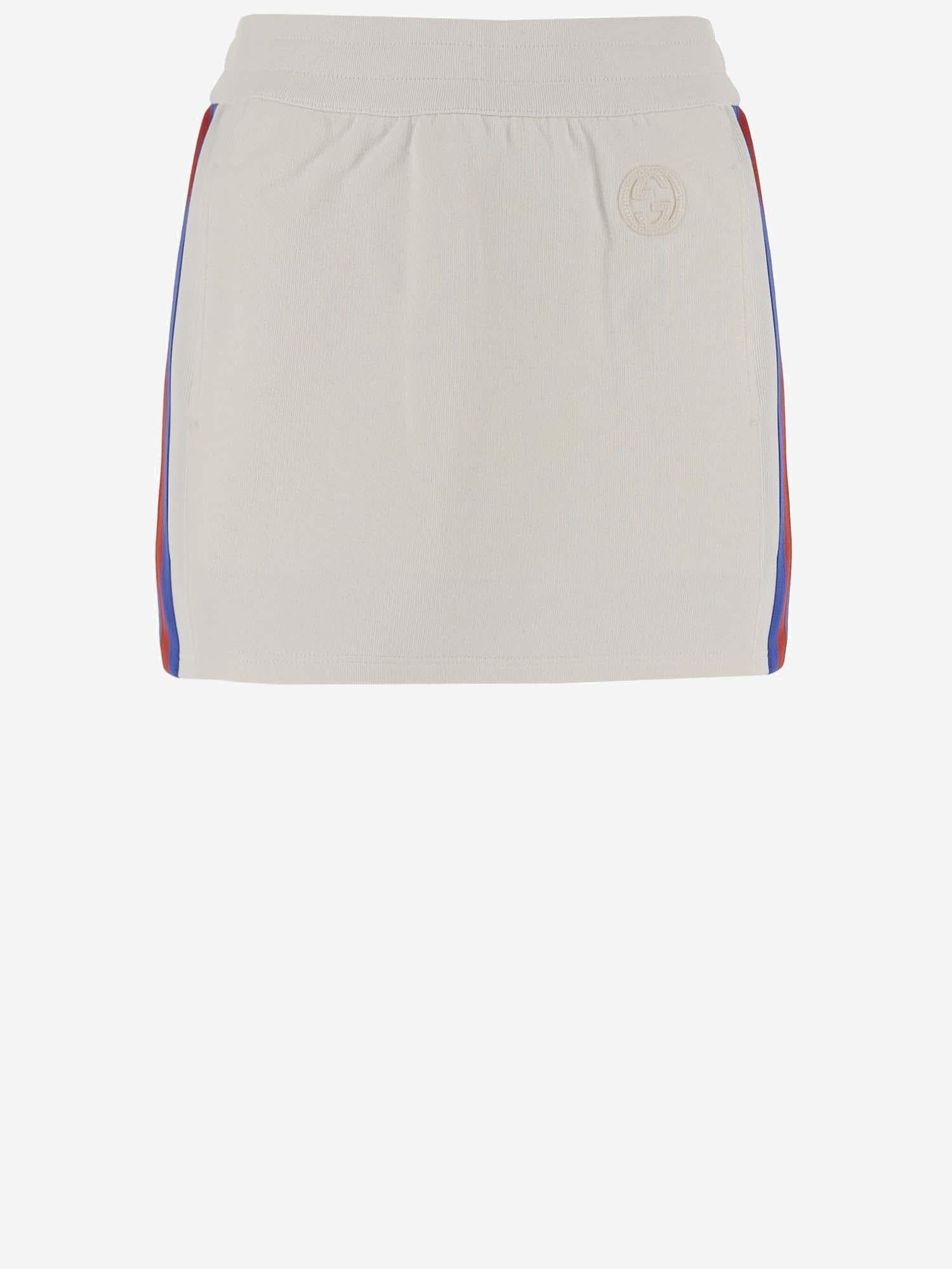 MINIGONNA IN JERSEY DI COTONE CON DETTAGLIO WEB 773725 XJF8W9088 GUCCI 