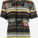 CAMICIA IN NYLON A RIGHE CON DETTAGLI TRASPARENTI 2608526 020 SACAI 