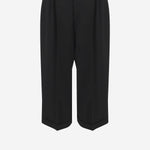 PANTALONI CROPPED IN LANA 10865W4369 BLK THE ROW 