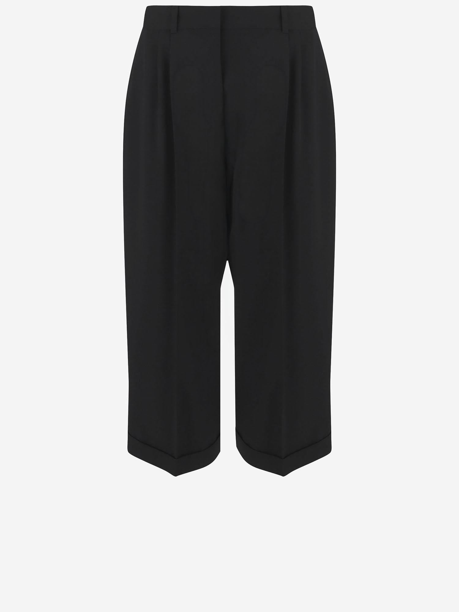 PANTALONI CROPPED IN LANA 10865W4369 BLK THE ROW 