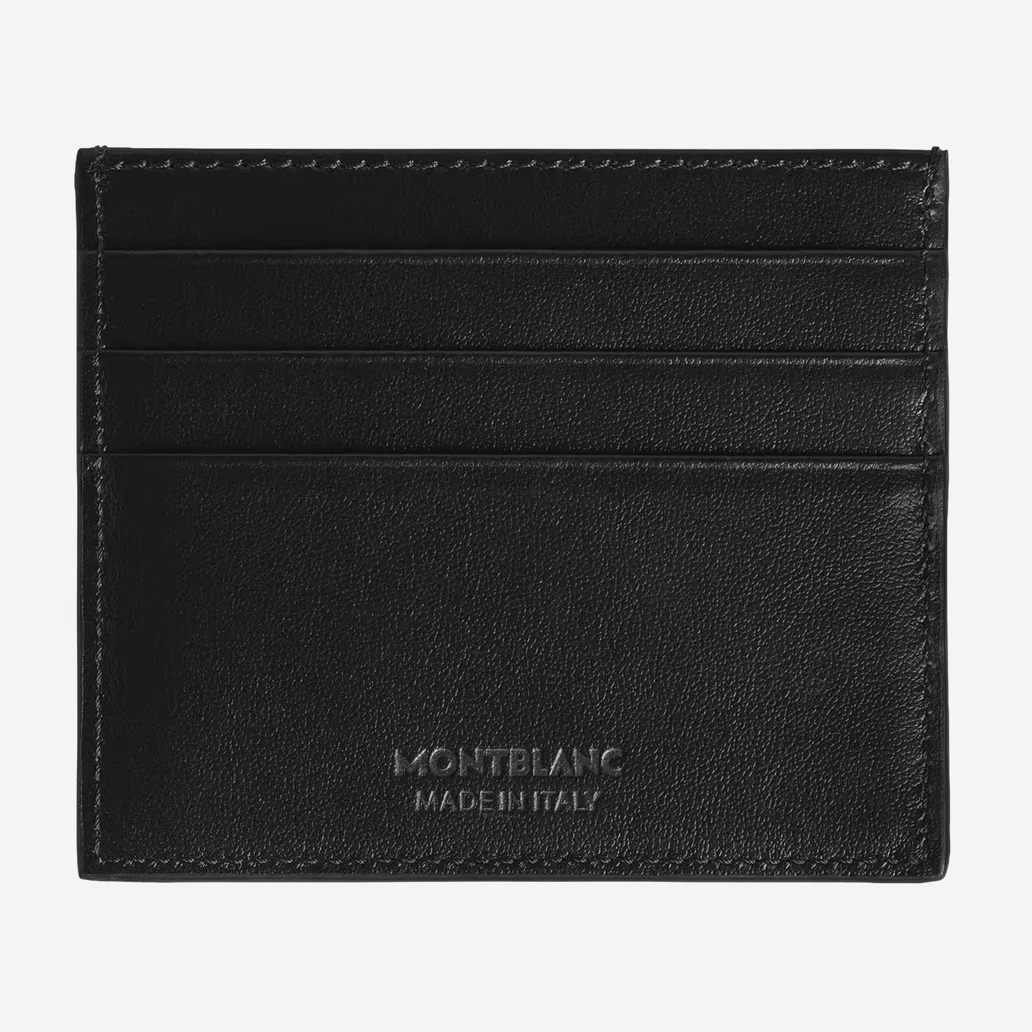 POTACARTE IN PELLE CON LOGO 221664 BLACK/INK BLUE MONTBLANC 