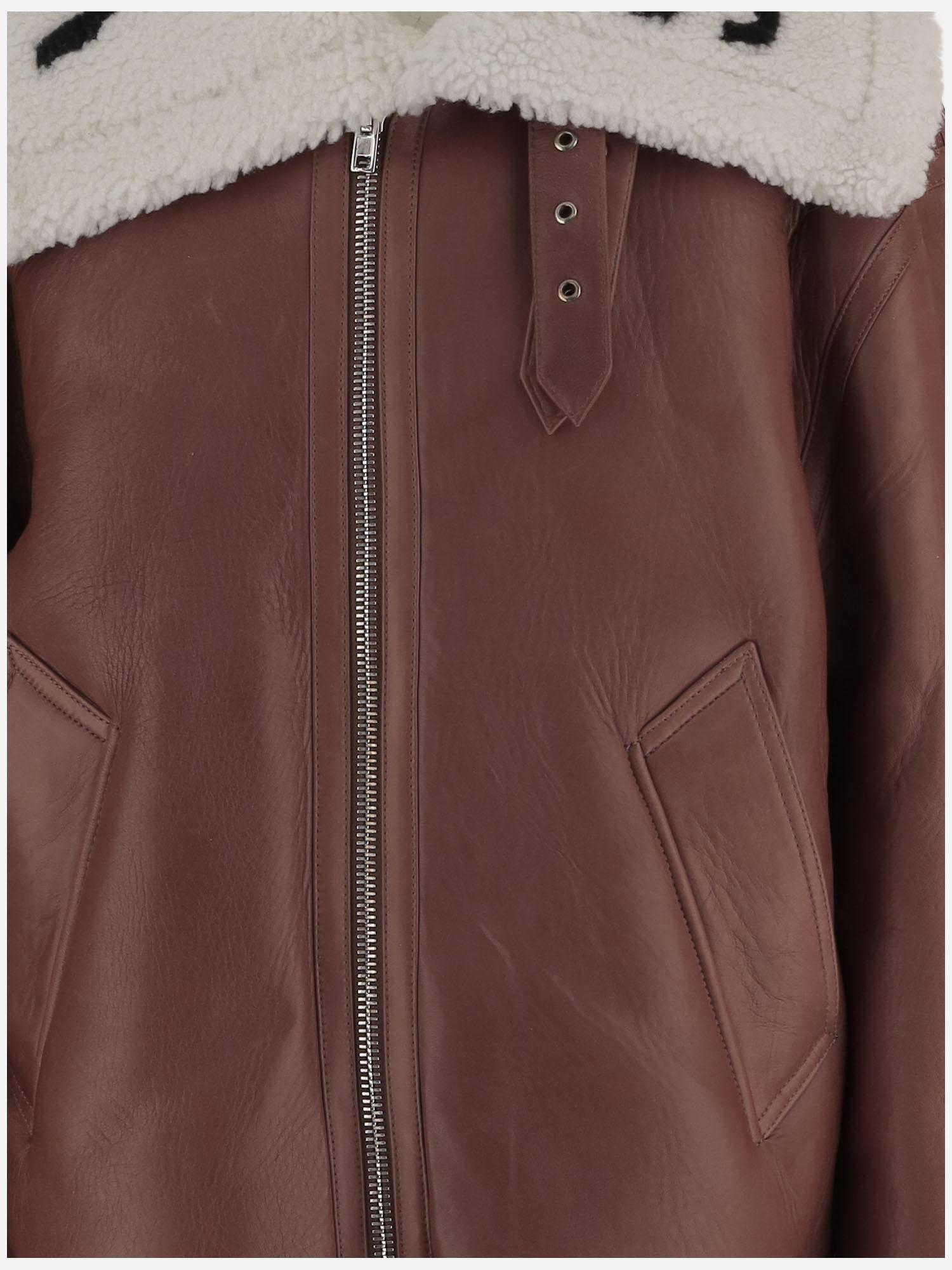 GIACCA IN PELLE CON LOGO UE54JA140C BROWN VETEMENTS 