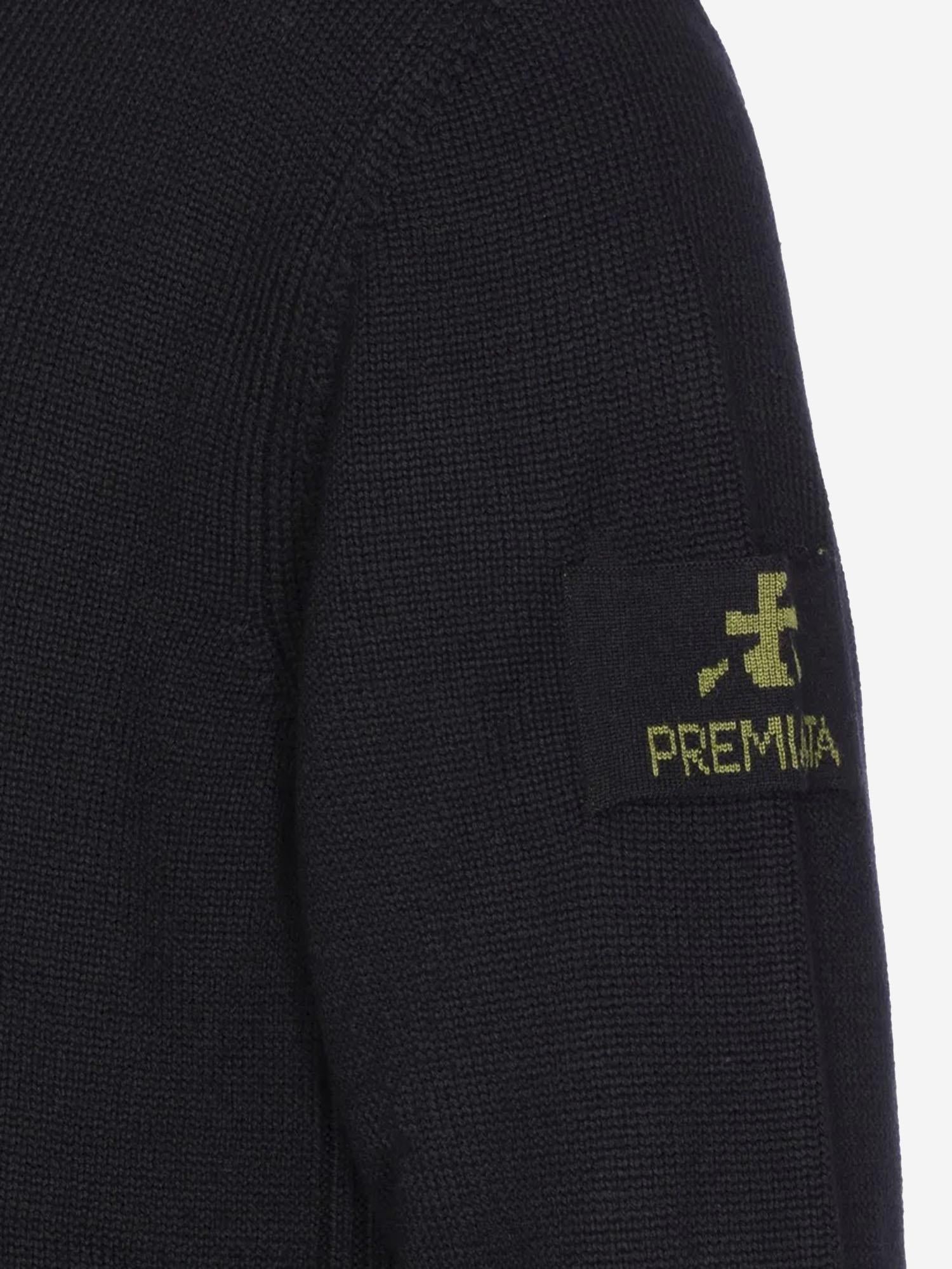 MAGLIONE CON CAPPUCCIO IN LANA MERINO PMG23 BLACK PREMIATA 