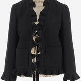 GIACCA IN MISTO LANA CON DETTAGLI RUCHES 7B3CE4M0 7LV0NO VALENTINO 