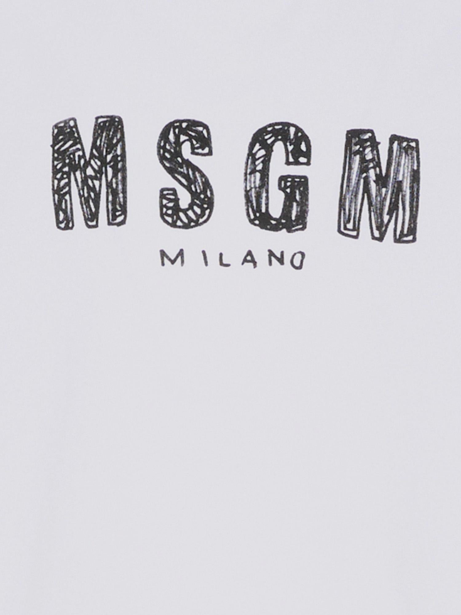 T-SHIRT IN COTONE CON LOGO S6MSJUTH004 001 MSGM KIDS 