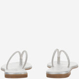 SANDALI IN PELLE CON STRASS<BR/> BALOS SILVER KIMA 