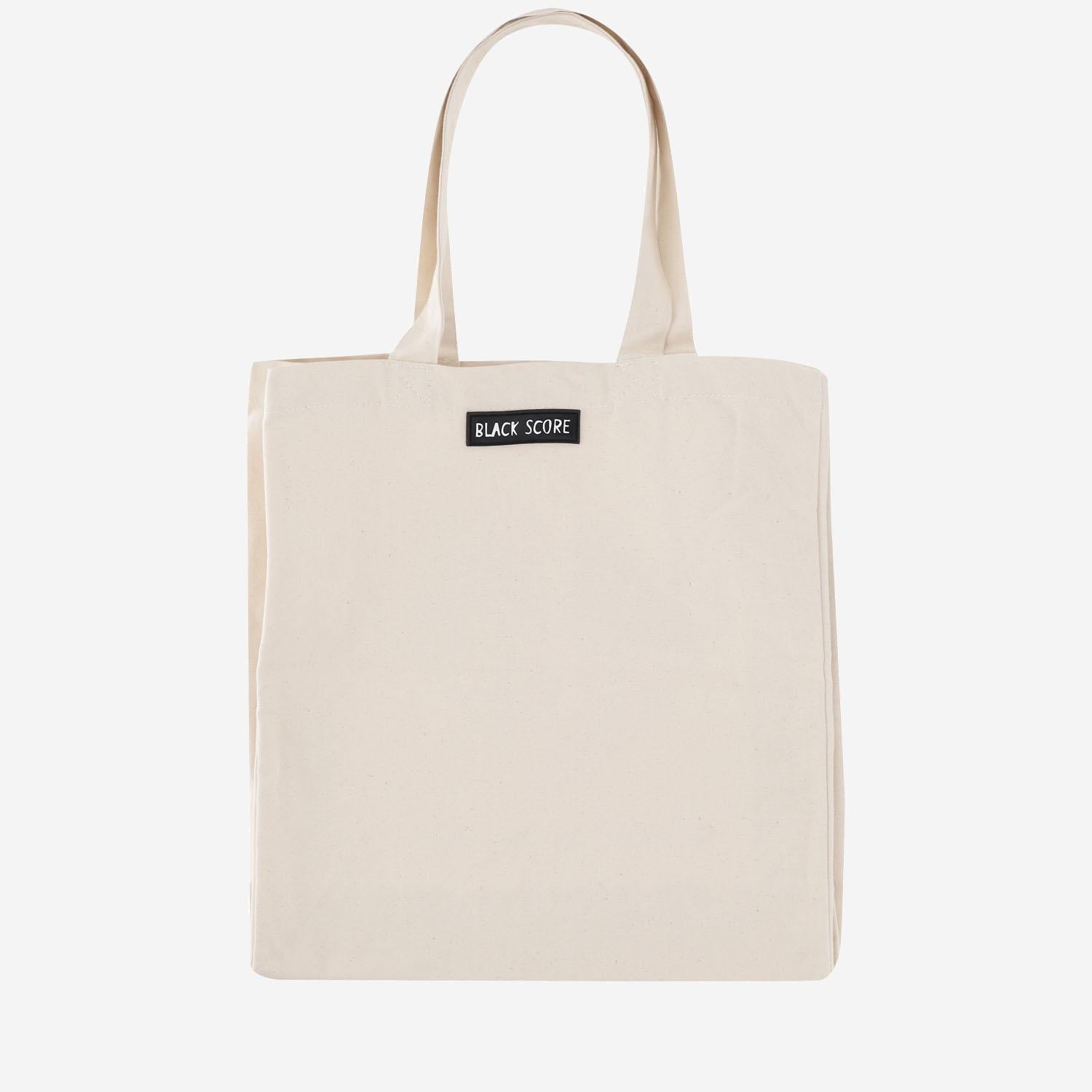 BORSA SHOPPING IN COTONE CON STAMPA BSBTCOMMECOL NATURAL BLACK SCORE 
