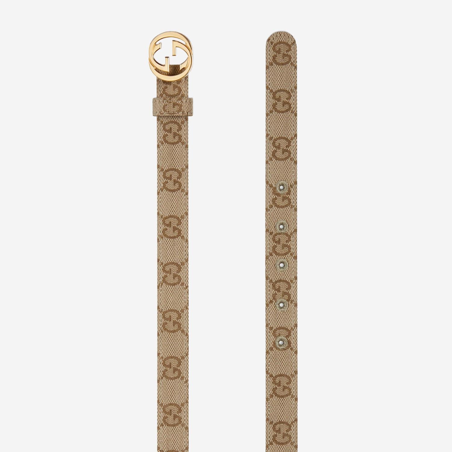 Cintura sottile con fibbia Incrocio GG 864428 FAFXM9611 GUCCI 