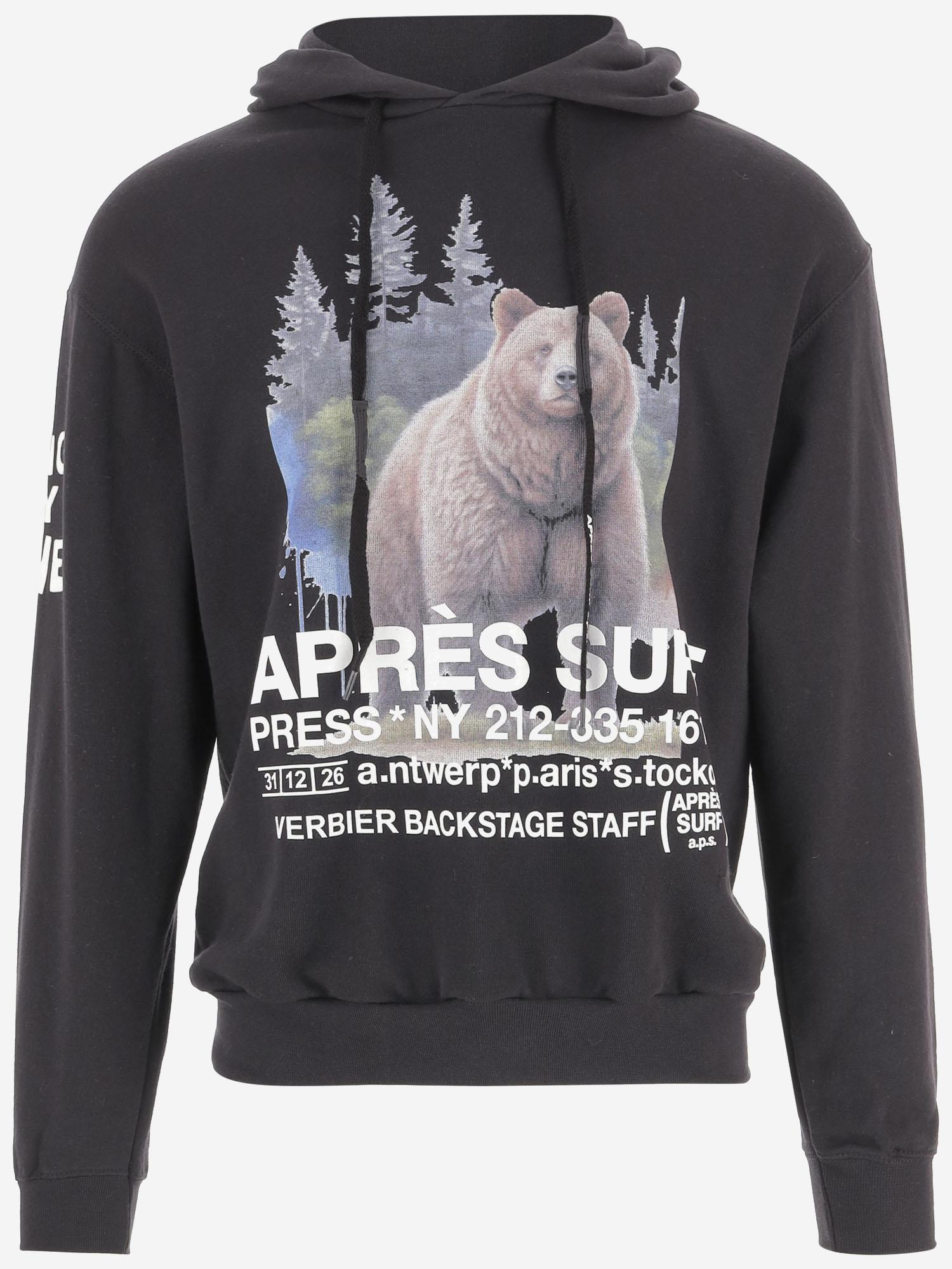 FELPA IN MISTO COTONE CON STAMPA GRAFICA 75K2HOODIE BLACK APRES SURF 