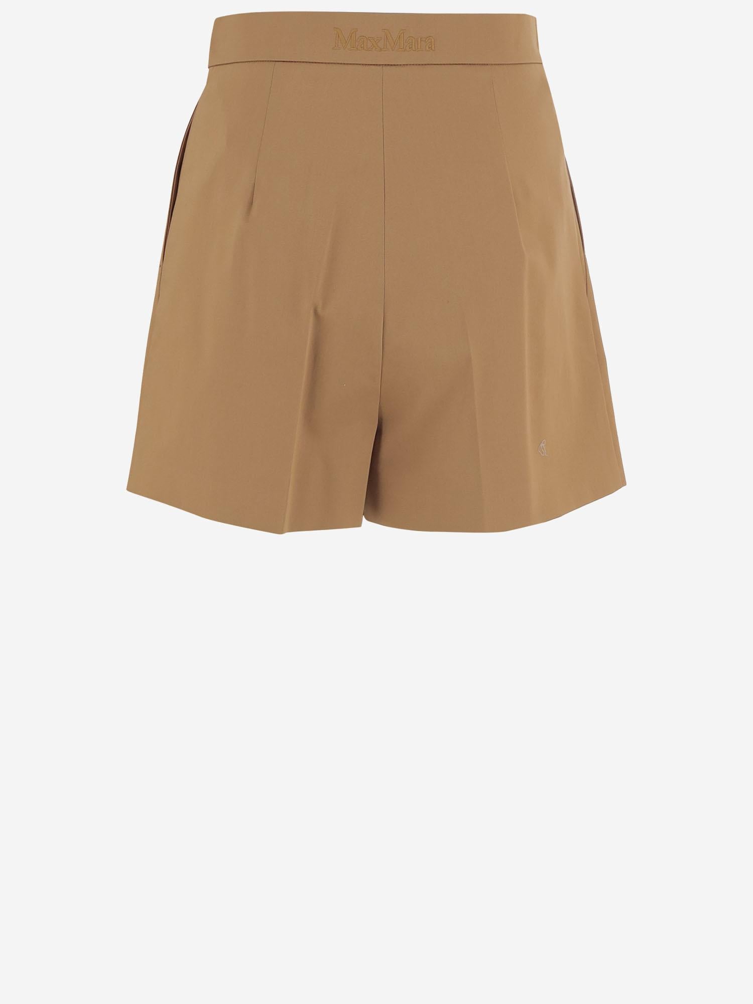 PANTALONI CORTI IN RASO DI COTONE STRETCH MXMTABACCO 006 MAX MARA 