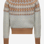 MAGLIONE IN MISTO LANA CON MOTIVO GEOMETRICO 9C00008M4505 702 MONCLER ENFANTS 