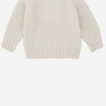 MAGLIONE IN LANA E ACRILICO CON BOTTONI SULLA SPALLA 25W074 ECRU 1+ IN THE FAMILY KIDS 