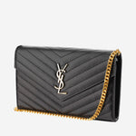 PORTAFOGLIO MONOGRAM ON CHAIN 377828 BOW011000 SAINT LAURENT 