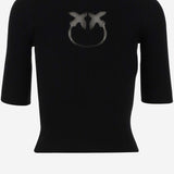 PULLOVER IN MISTO LANA A MANICHE CORTE CON LOGO 102017 A18MZ99 PINKO 