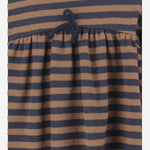 ABITO IN MISTO COTONE STRETCH A RIGHE CON FIOCCO 25W166 CASTAGNA 1+ IN THE FAMILY KIDS 