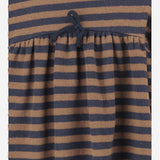 ABITO IN MISTO COTONE STRETCH A RIGHE CON FIOCCO 25W166 CASTAGNA 1+ IN THE FAMILY KIDS 