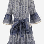 ABITO IN COTONE CON MOTIVO geometrico SPRING 04NAVY PEPS CANNES 