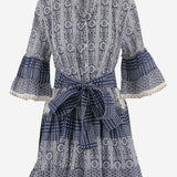 ABITO IN COTONE CON MOTIVO geometrico SPRING 04NAVY PEPS CANNES 