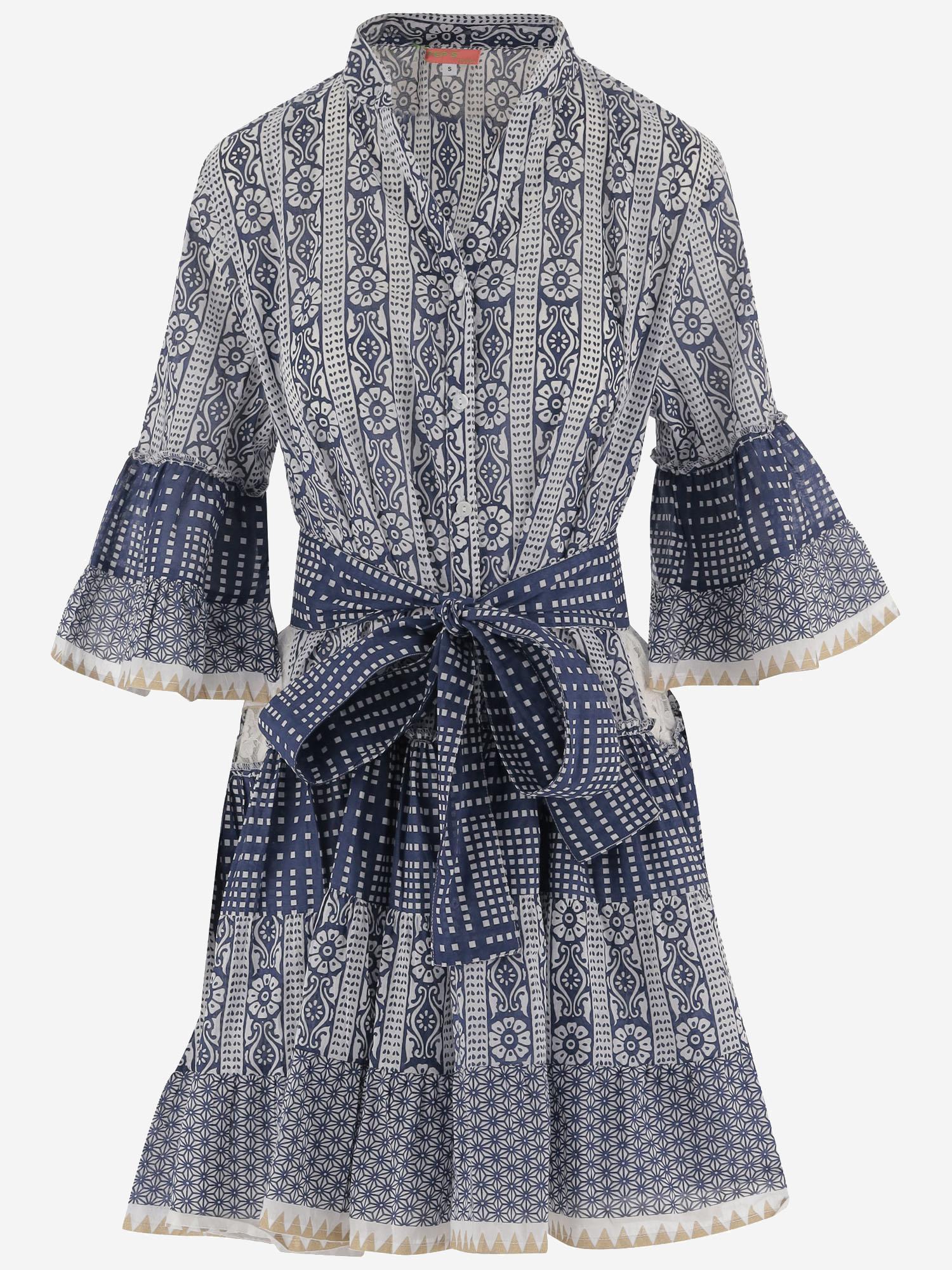 ABITO IN COTONE CON MOTIVO geometrico SPRING 04NAVY PEPS CANNES 