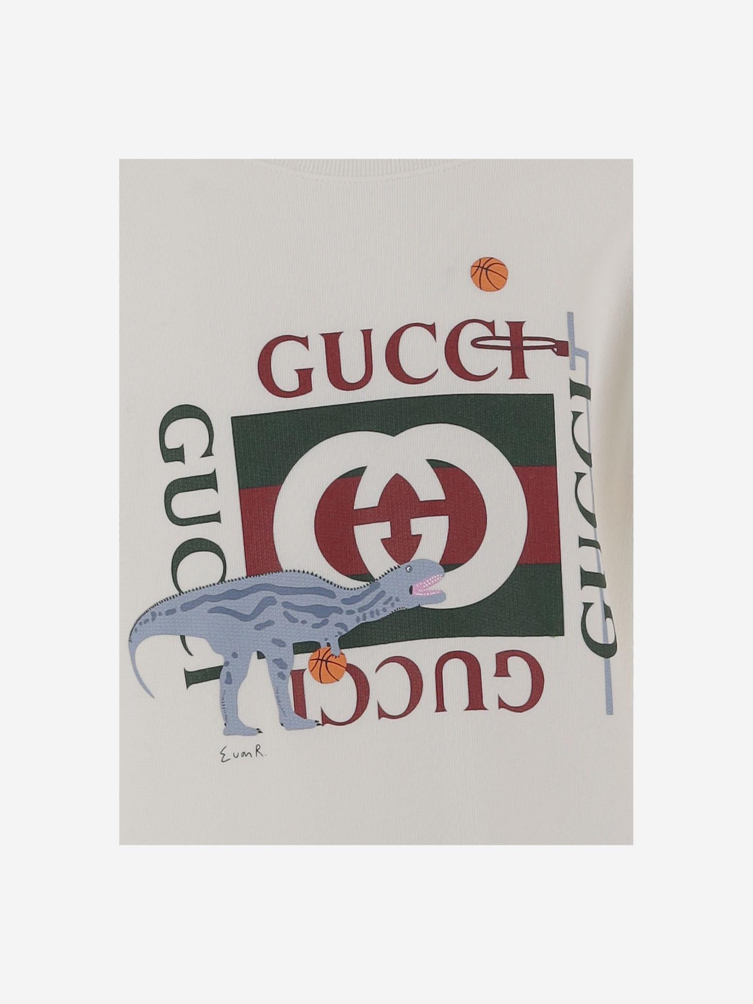 FELPA IN COTONE CON STAMPA 569693 XJHFI9214 GUCCI KIDS 