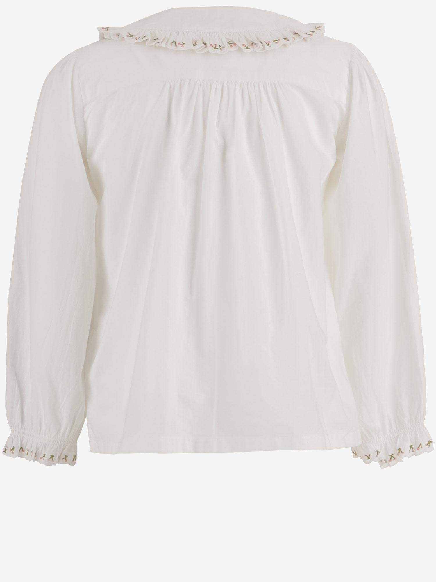 CAMICIA IN COTONE CON DETTAGLI RICAMATI W05GBLW00018 102 BONPOINT KIDS 