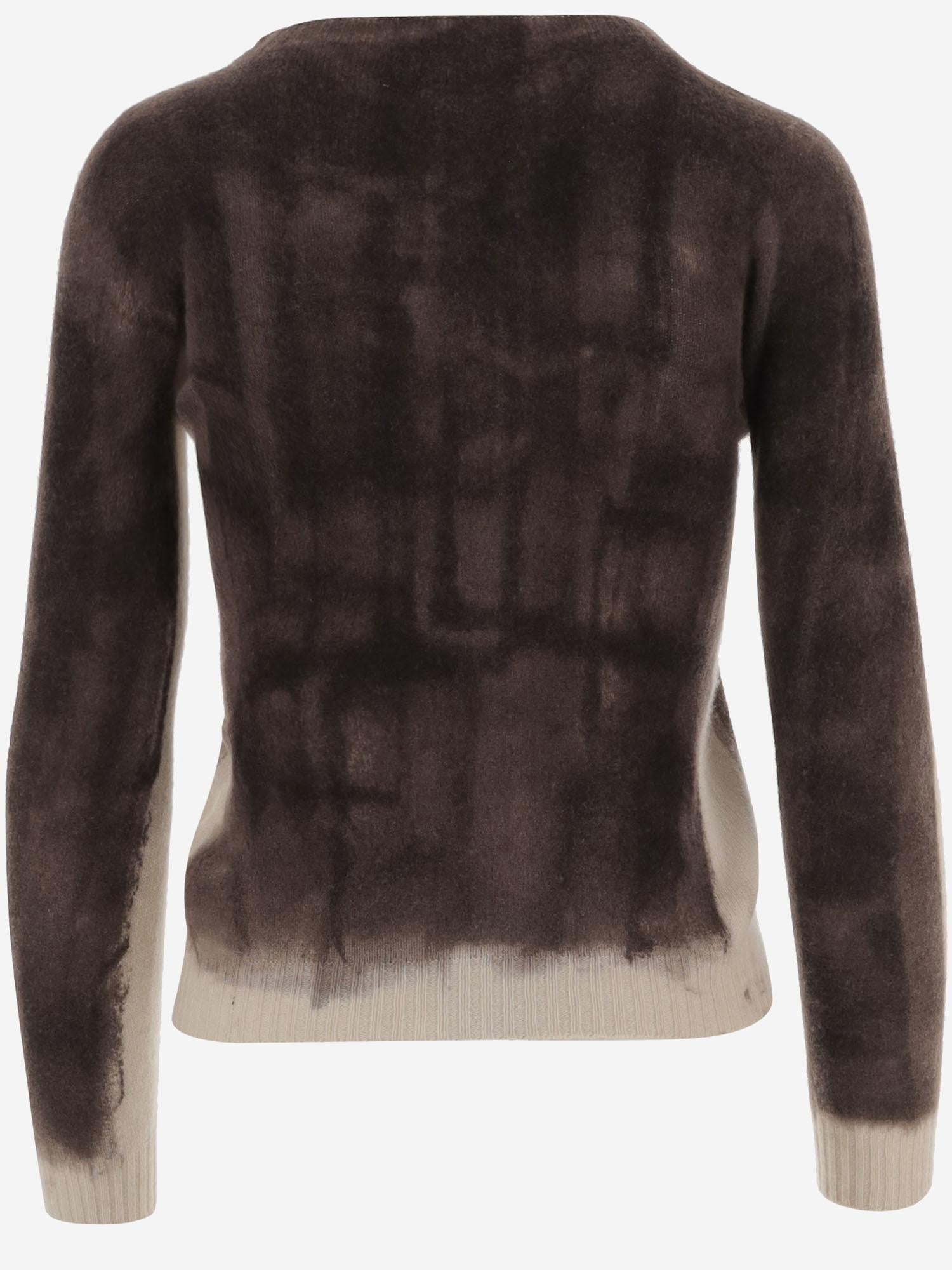 MAGLIA IN CASHMERE CON EFFETTO SFUMATO D300AE WHITE OLIVER LATTUGHI 