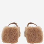 Ballerine ornamento Gancini in shearling 01K586 003CEDARBISCOTTO SALVATORE FERRAGAMO 