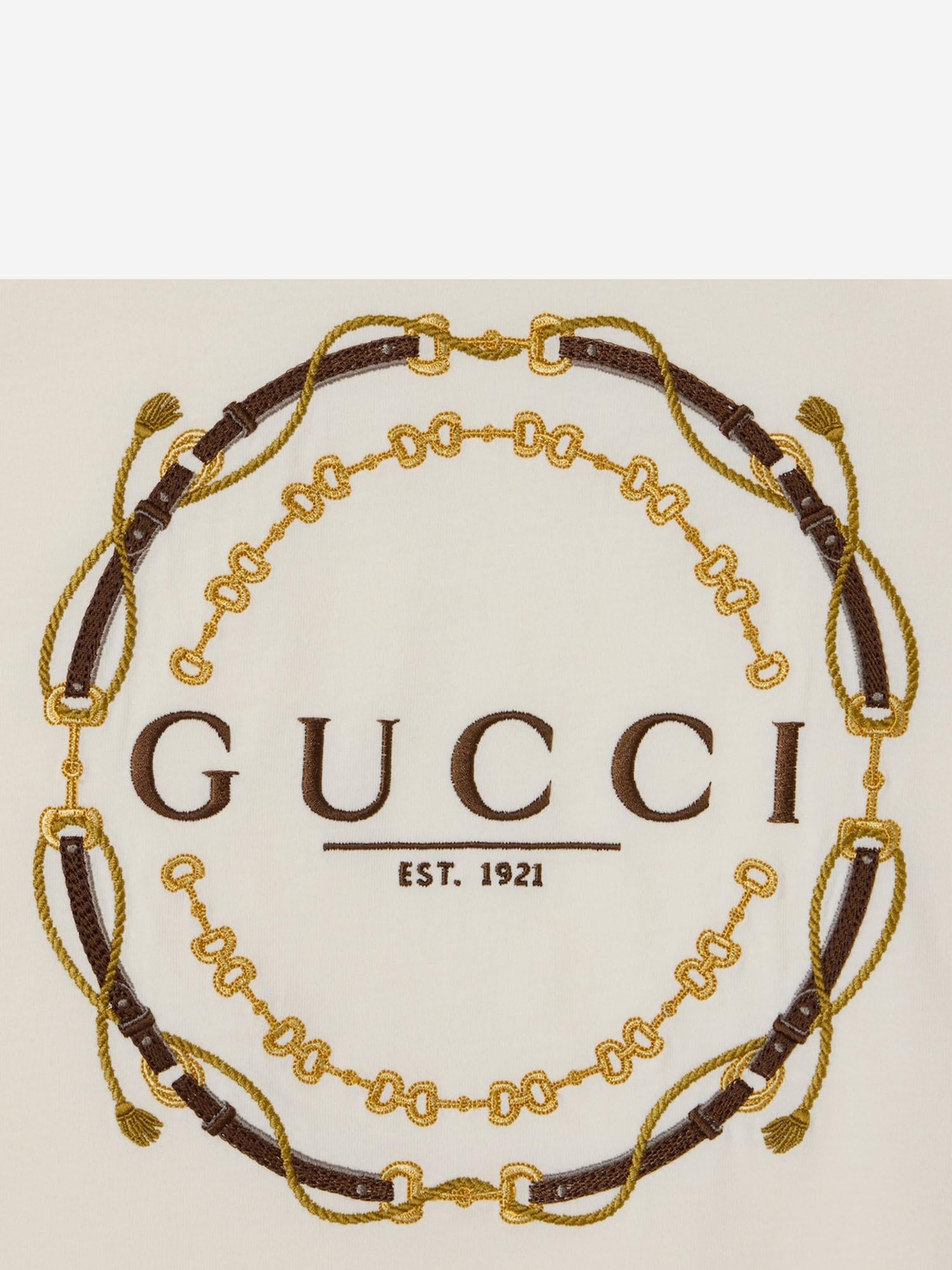T-SHIRT IN JERSEY DI COTONE CON STAMPA 837959 XJHQY9750 GUCCI 