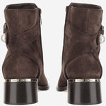 STIVALETTI NOOR 45 IN PELLE SCAMOSCIATA NOOR45 SVVCHOCOLATE JIMMY CHOO 