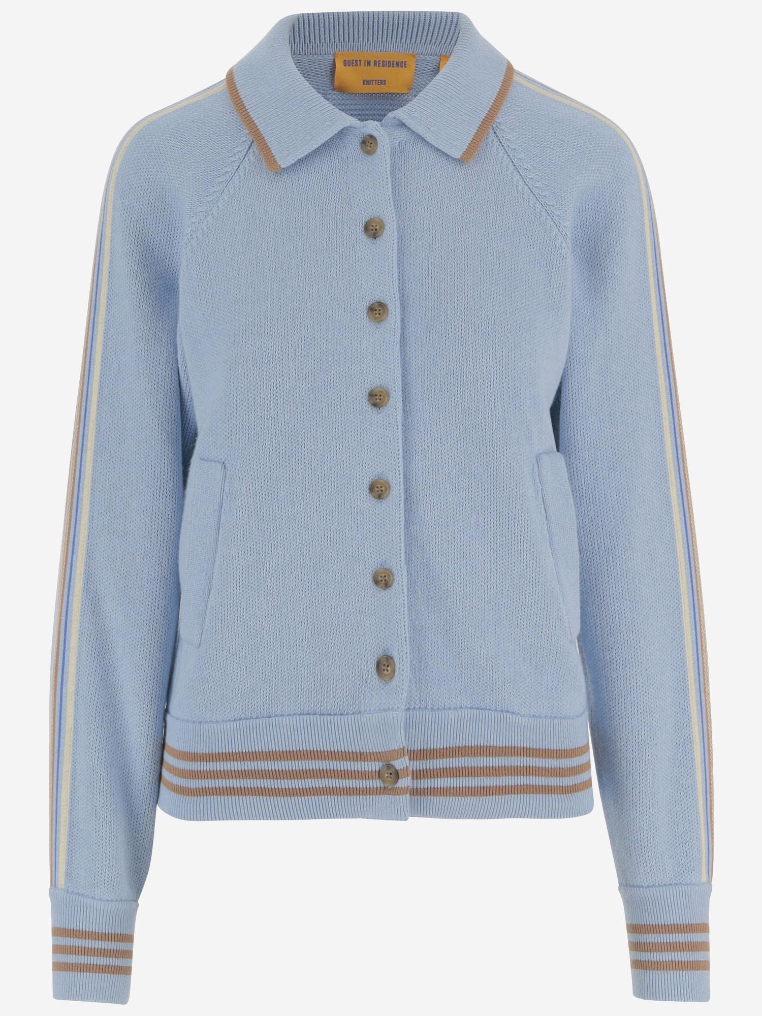 GIACCA VARSITY IN COTONE E CASHMERE W4083JM CLRSKY GUEST IN RESIDENCE 