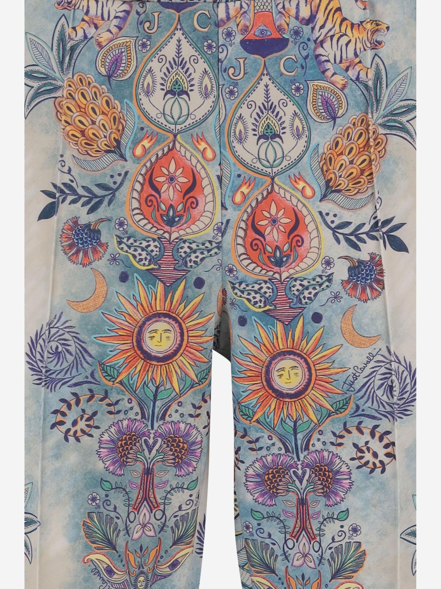 PANTALONI IN NYLON STRETCH CON MOTIVO FLOREALE 80OAAE11 CF120R86 JUST CAVALLI 