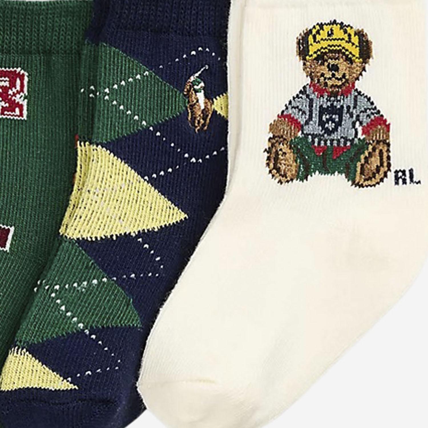 SET DI TRE PAIA DI CALZE POLO RALPH LAUREN 441P03153 001 POLO RALPH LAUREN KIDS 
