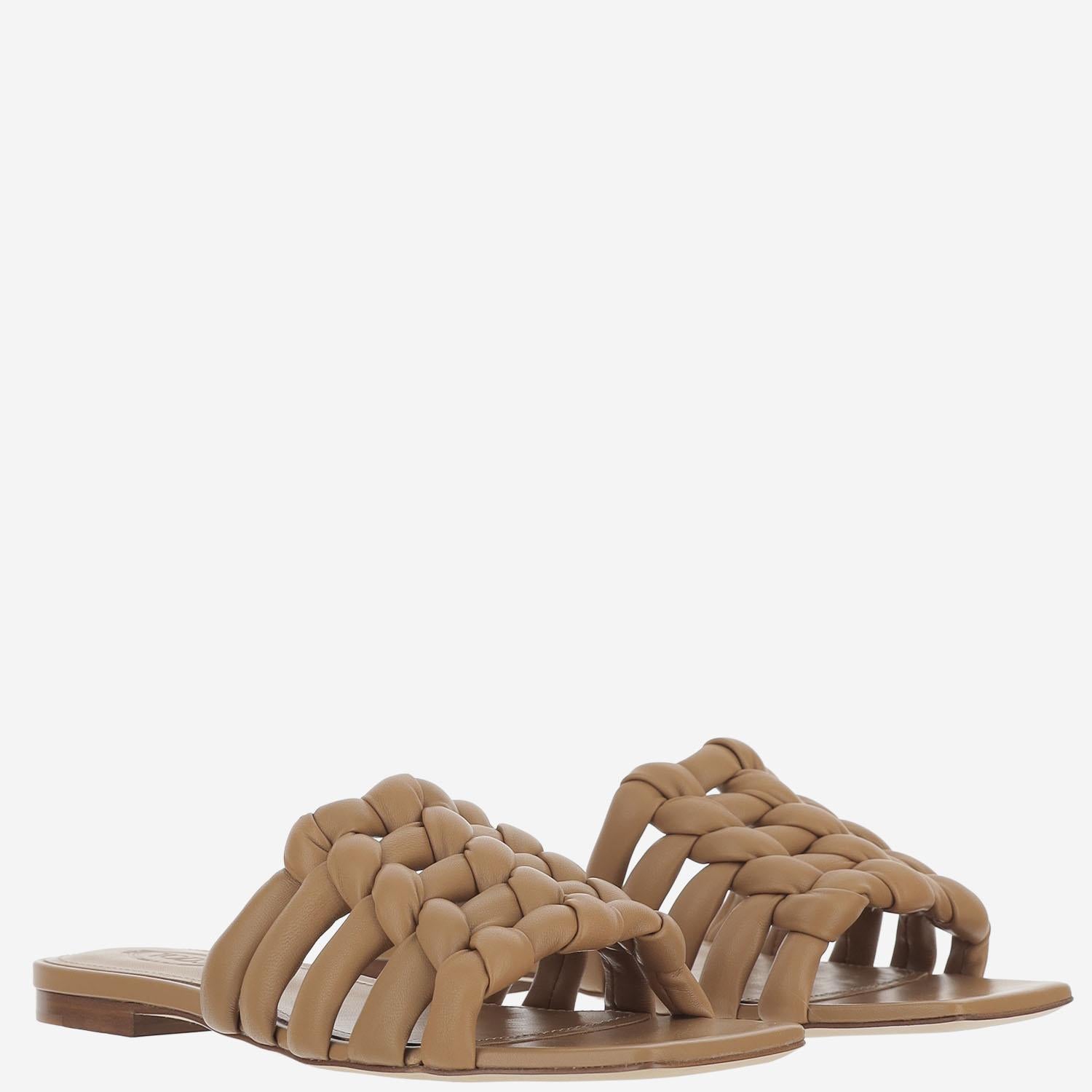 SANDALI IN PELLE INTRECCIATA XXW99L0KD20U1O C811 TODS 